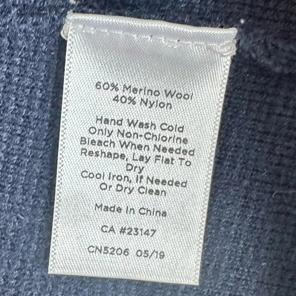 Talbots Color Block Wool Blend Longline Cardigan Navy and Gray Large Petite - Picture 5 of 8